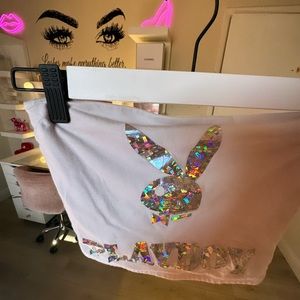 White Playboy tube top 👯‍♀️